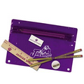 Premium Translucent School Kit w/ 2 Pencils, 6" Ruler, Eraser & Sharpener (Spot Color)